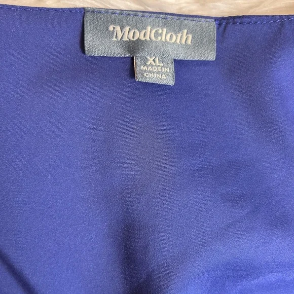 ModCloth Faux Wrap Flutter Sleeve Kiss Print Dress Size XL L12 - Picture 8 of 12